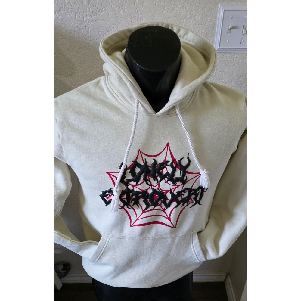 Lonely Extrovert Global Spiderweb Puff Print Hoodie Off-White XS Streetwear
